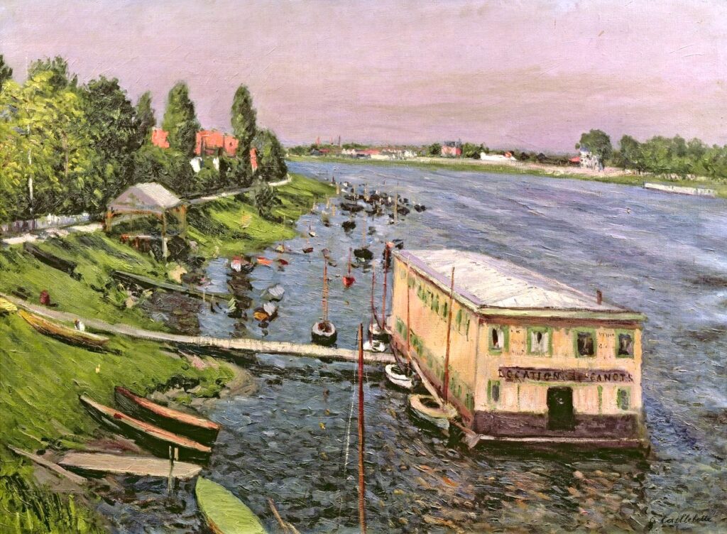 Gustave Caillebotte: 1883ca, Sbr, 1CR273=2CR276, Boathouse in Argenteuil (Le ponton), 74x100, private (iR155;iR10;iR2;R102,n9o276;R101,no273) Expo: DR1894-7, Garage de bateaux à Argenteuil.