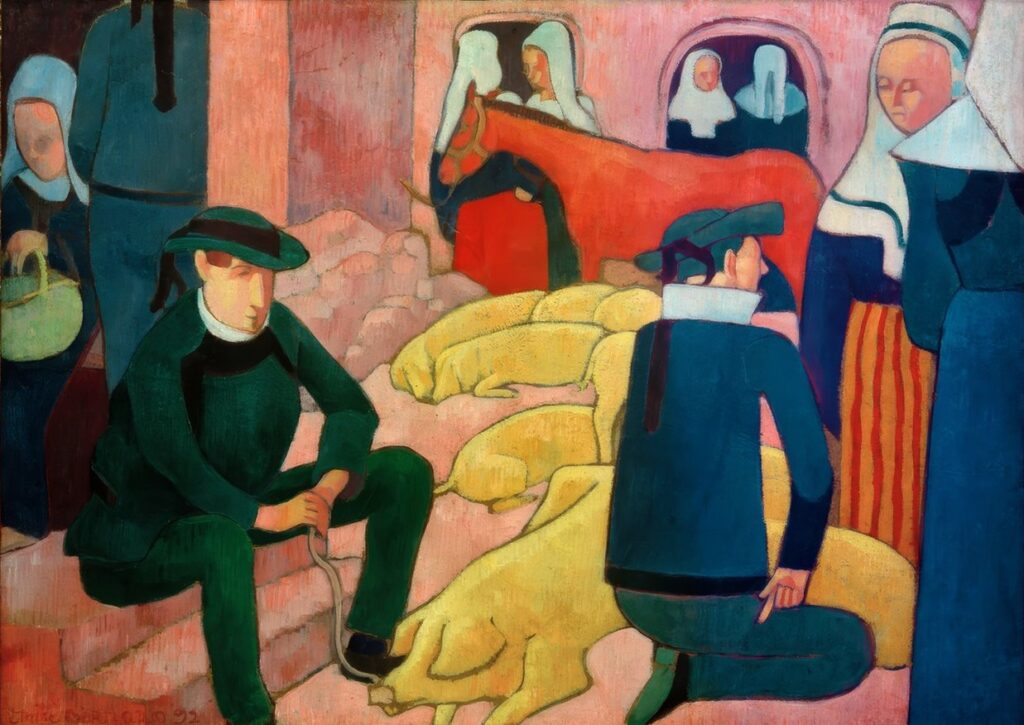 Émile Bernard (1868-1941): 1892, SDbl, Le marché aux cochons, xx, xx (iR155;iR10)
