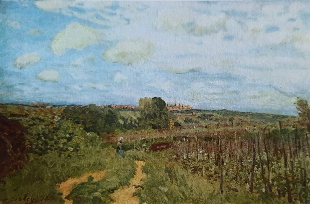 Alfred Sisley: 1873, SDbl, CR75=CCPP100, Environs de Marly-le-Roy, 38x55, private (R396,no100;R129,no75;R2,p165) Compare: 2IE-1876-239, Une route aux environs de Marly; appartient à M. Martin. Provenance: 1891/08/25 Durand-Ruel; 1906/12/10 Cassirer.