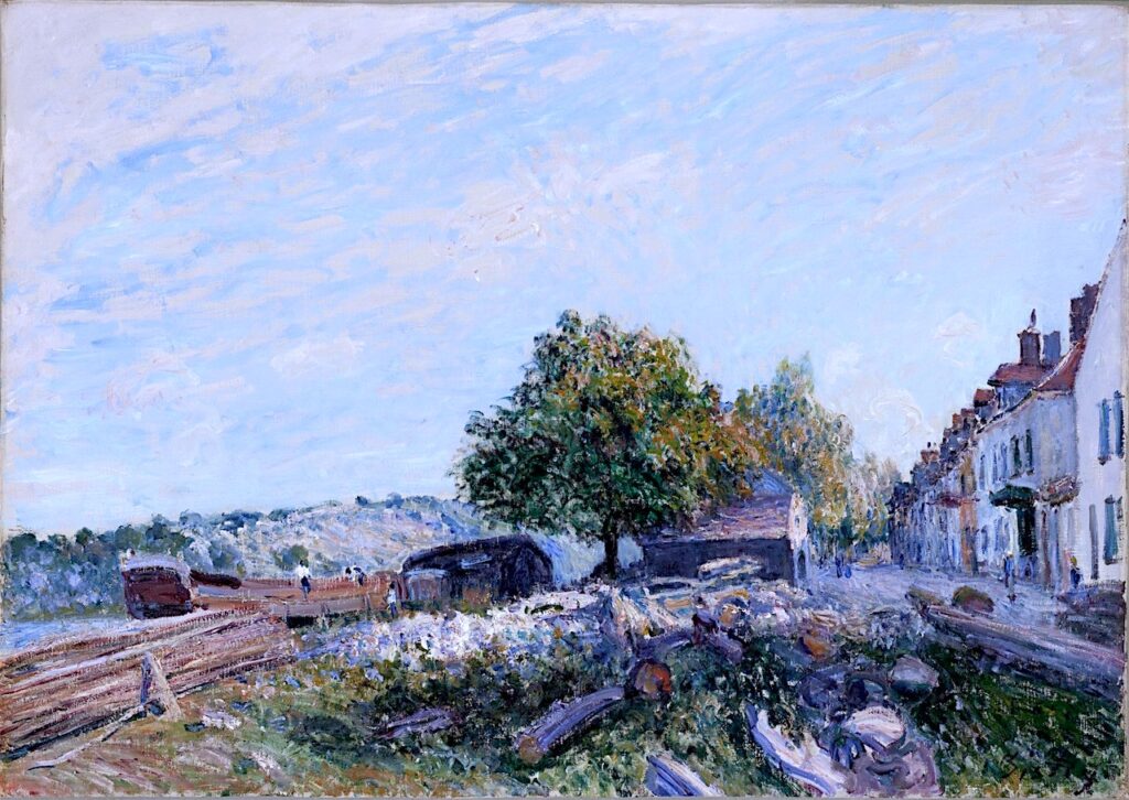 Alfred Sisley: 1880ca, Sbr, CR369=CCPP415, Chantier à Saint-Mammès, le matin, 65x92, Los Angeles CMA (iR2;iR3;R129,no369;R396,no415;M49) Provenance: 1891/07/31 Durand-Ruel; (1897ca) Boussod, Valadon & Cie. Expos: GP1897-51.