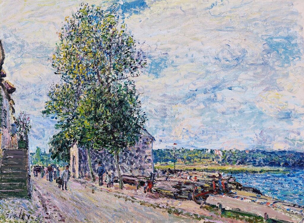 Alfred Sisley: 1884, SDbl, CR551=CCPP571, Saint-Mammès et les coteaux de Veneux-Nadon, matin de septembre, 54x73, Og Copenhagen (iR6;iR10;R129,no551;R396,no571;M73) Provenance: Faure; 1900/03/01 Durand-Ruel till 1924/11/14. Expos: GP1897-23; PR1904-15; Manchester=1908-177.