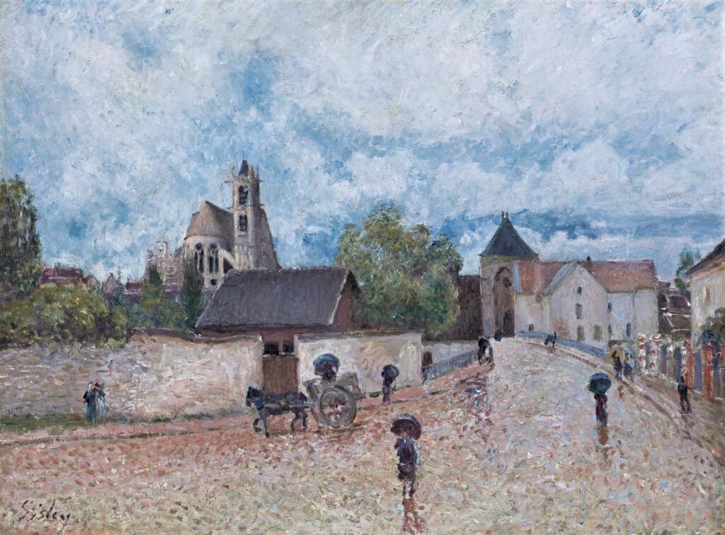 Alfred Sisley: 1888ca, Sbl, CR657=CCPP740, Moret-sur-Loing, temps de plui, 55x74, A2008/05/07 (iR11;iR14;iR2;iR1;R129,no657;R396,no740) Expo: =?? SNBA-1895-1143, Moret (temps pluvieux); =New York-DR1920-19. Provenance: Durand-Ruel;