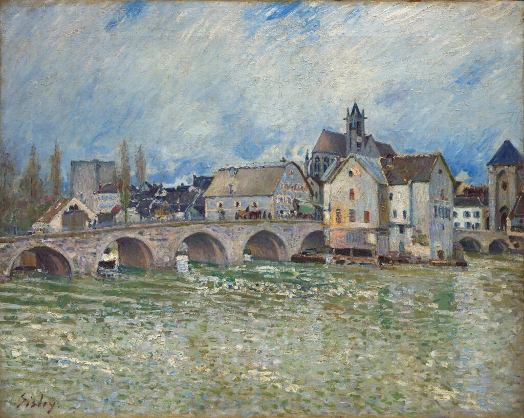 Alfred Sisley: 1889ca, Sbl, CR701=CCPP782, Le pont de Moret, temps crue, 73x92, A2024/04/09 (iR11;iR10;R129,no701;R396,no782) Expos: =?? SNBA-1891-862, La Crue du Loing au pont de Moret (matinée de mars); =GP1897-31; =GP1917-12. Provenance: Viguier; sale GP1906/05/04-62; Montaignac; sale GP1917/12/03.