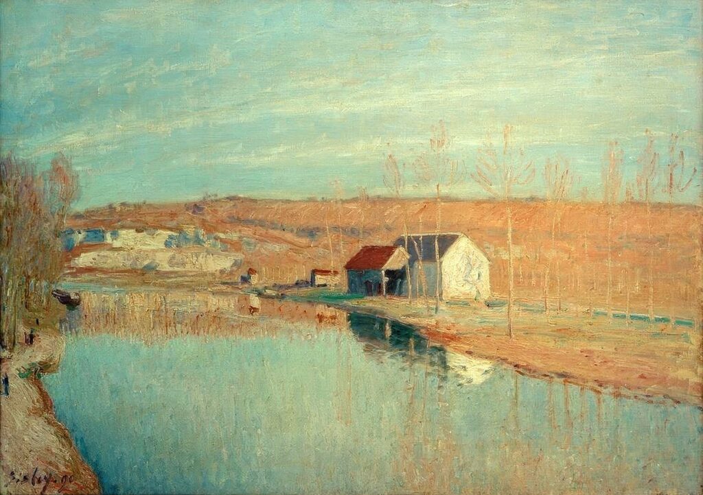 Alfred Sisley: 1890, SDbl, CR731=CCPP832, Le Loing et les Coteaux de Saint-Nicaise, soleil de mars, 59x81, A2023/06/14 (iR155;iR10;iR2;R129,no731;R396,no832) Expos: =SNBA-1890-824; GP1897-37, Le Loing et le coteau de Saint-Nicaise; PR1904-43; BJ1907-5. Provenance: Jeanne Dietsh-Sisley; sale HD1909/05/18-1.