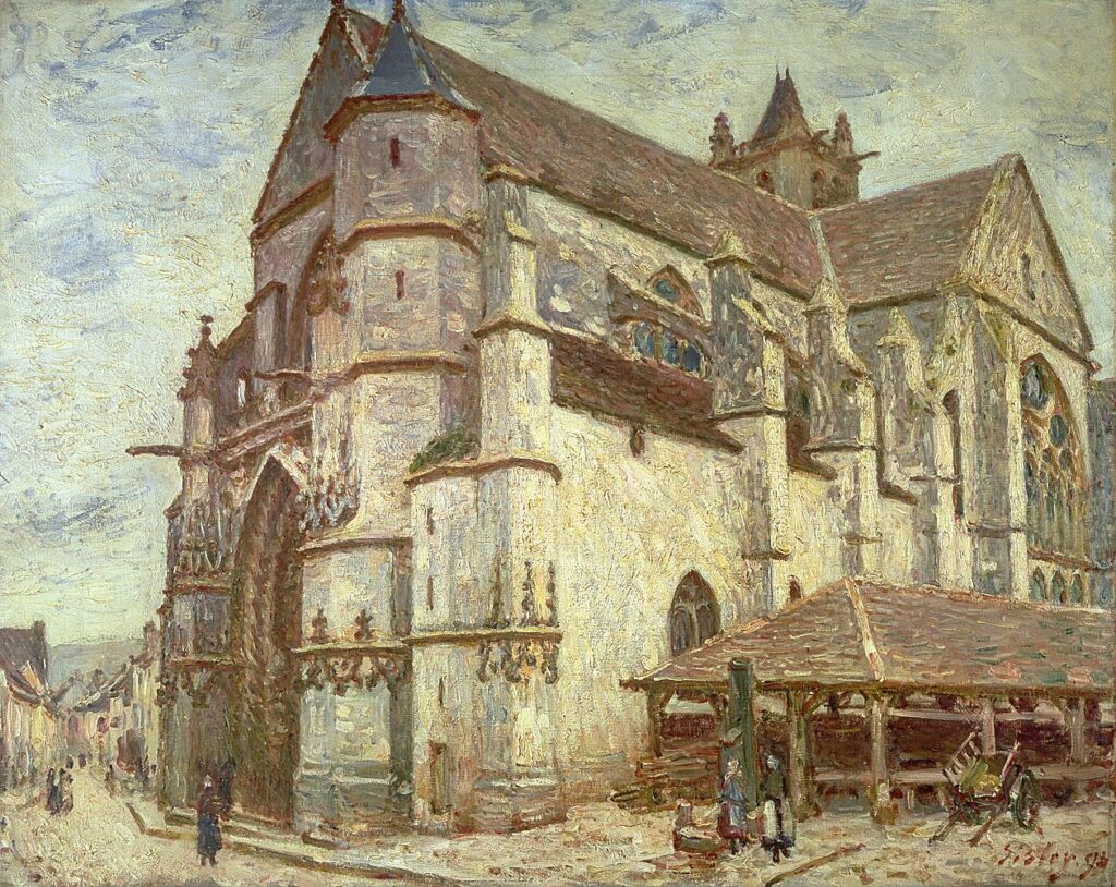 Alfred Sisley: 1893, SDbr, CR819=CCPP933, The Church at Moret-sur-Loing, frosty weather (temps de gelée), 65x81, A1989/06/23 (iR155;iR2;iR11;R166,p49;R129,no819;R396,no933) Provenance: 1897 Depeaux; sale GP1906/05/31 -> Durand-Ruel. Expo: DR1914-60.