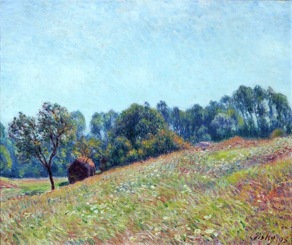 Alfred Sisley: 1895, SDbr, CR842=CCPP958, Le Vallon (The valley), 54x65, MAH Neuchâtel (iR2;iR1;R38;R129,no842;R396,no958) Expo: =? SNBA-1896-1154, Autour de la forêt; le vallon; GP1897-121. Provenance: Georges Petit.