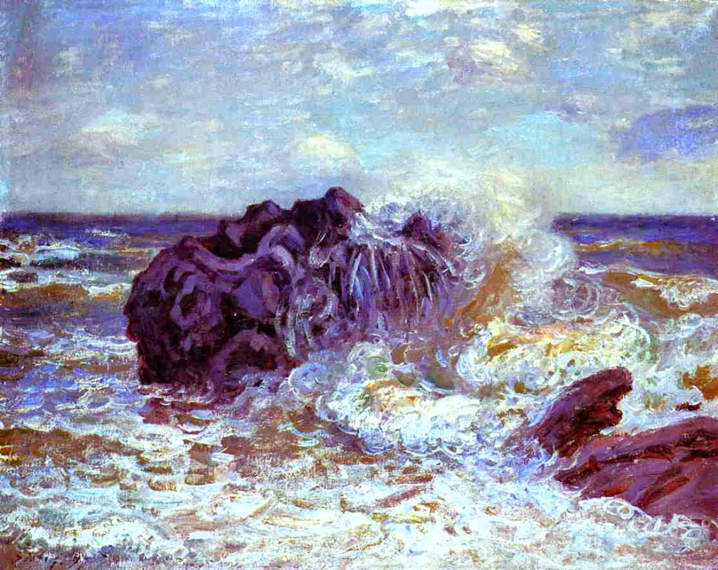 Alfred Sisley: 1897, SDbl, CR877=CCPP1012, Storr rock sous les vagues, Langland Bay, 65x81, A2008/06/25 (iR2;iR15;R129,no877;R396,no1012) Expo: SNBA-1898-1136, La vague (baie de Langland); BJ1907/12-20. Provenance: Jeanne Dietsh-Sisley; sale HD1909/05/18-3.