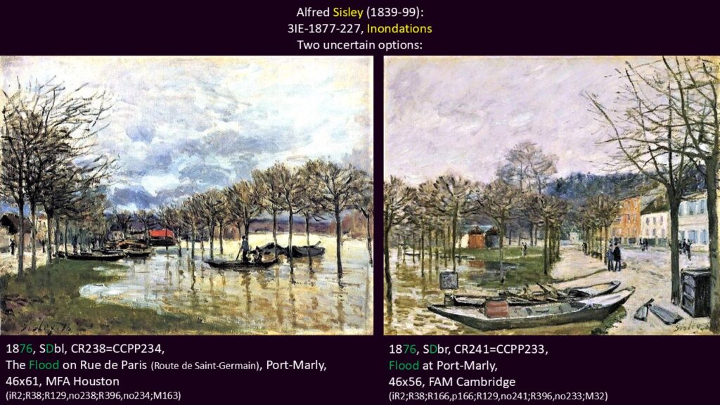 Alfred Sisley: 3IE-1877-227, Inondations. Two uncertain options: CCPP234 +CCPP233.