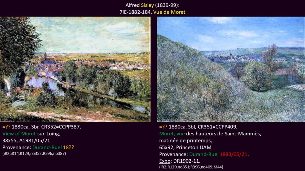 Alfred Sisley: 7IE-1882-184, Vue de Moret. Two (very) uncertain options: CCPP387 +409.