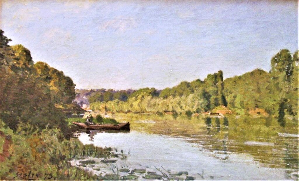 Alfred Sisley: 1873, SDbl, CR88=CCPP76, The Seine at Bougival, Autumn effect, 39x62, Nm Stockholm (iR10;iR6;R166,p44;R129,no88;R396,no76;M91) Camentron; 1899/01/14 Durand-Ruel; 1893/04/12 Montaignac; Paul Bérard; sale GP1905/05/08-36 -> Montaignac; sale GP1917/12/04-85. Expos: GP1897-105, Futaie, effet d'automne, 1972 (sic?), appartient à M. Montaignac; PR1904-2; GP1917-16.