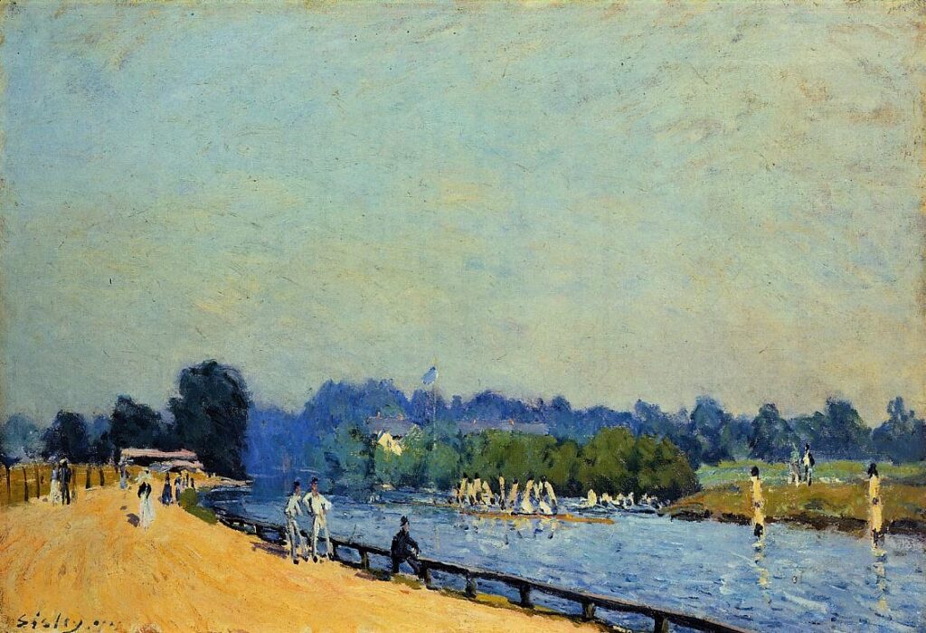Alfred Sisley: 1874, SDbl, CR121=CCPP154, La route de Hampton Court, 39x56, A2006/05/02 (iR2;iR15;iR11;R16,p333;R38;R129,no121;R396,no154) Provenance: Faure. Expos: GP1897-140; GP1917-47.