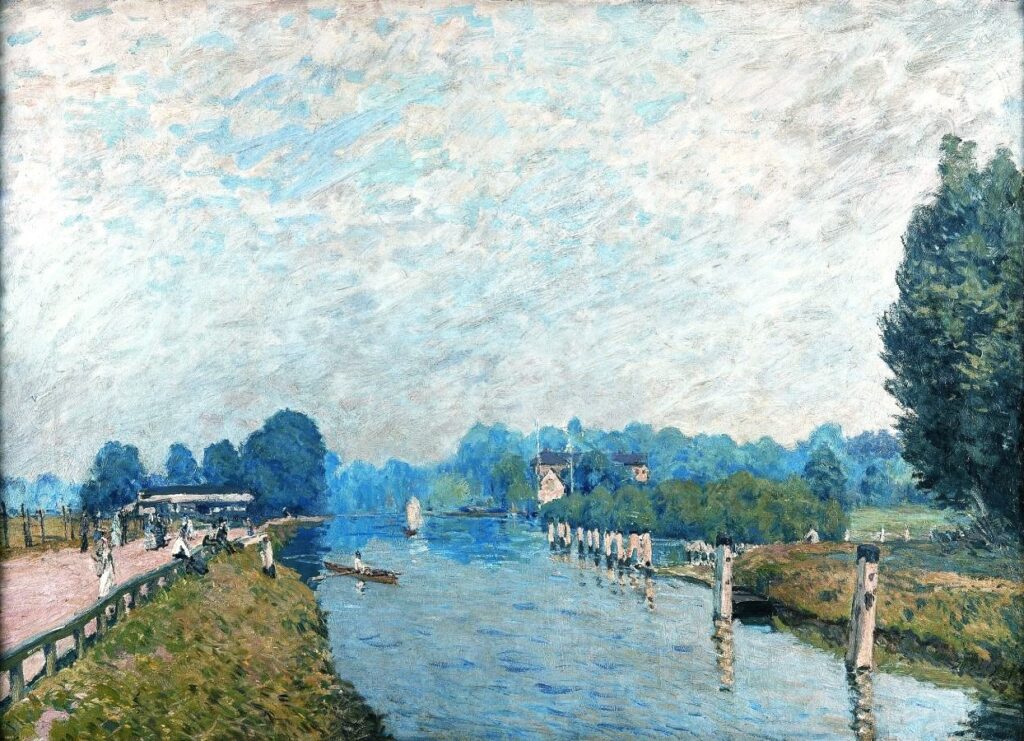 Alfred Sisley: 1874, SDbr, CR122=CCPP158, The Thames at Hampton Court, first days of October, 66x92, MNBA Buenos Aires (iR10;iR487;iR94;R166,p52,note46+p138;R129,no122;R396,no158;M114) Provenance: Georges Charpentier; Faure. Expos: =? DR1883-solo, loan Faure; =GP1897-138; =GP1917-56.