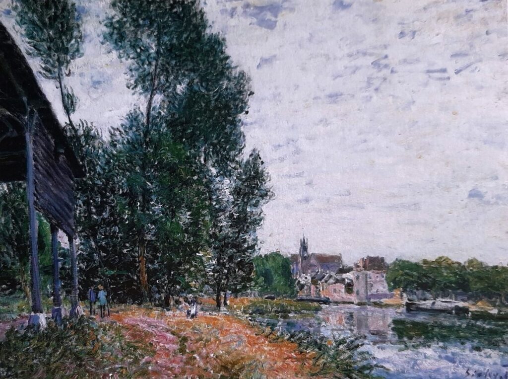 Alfred Sisley: 1884, SDbr, CR448 (1881) =CCPP547, View on Moret-sur-Loing, 54x73, private (R396,no547;R129,no448) Provenance: Durand-Ruel; Georges Petit. Expo: =? GP1897-66, Vue de Moret, Printemps, 1884, appartient à M. Durand-Ruel.
