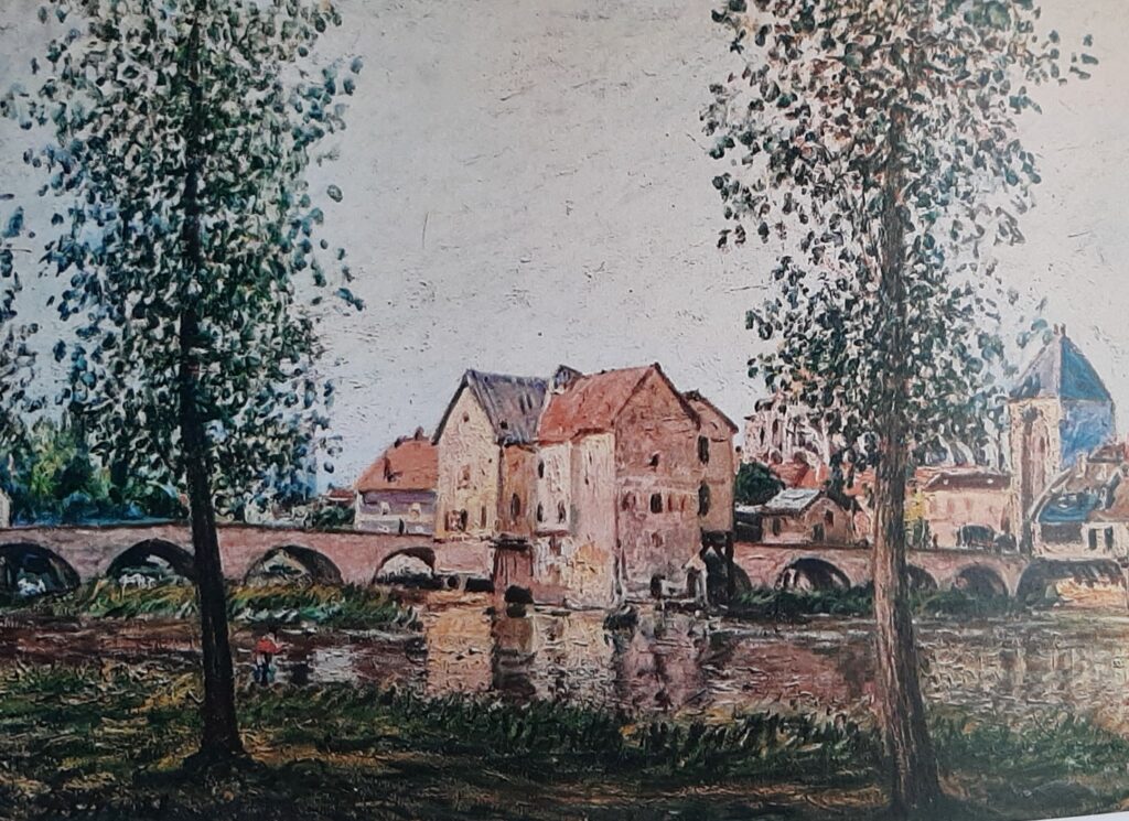 Alfred Sisley: 1888, SDbl, CR677=CCPP751, Les Moulins sur le Loing, soleil du matin à Moret, 54x73, private (R396,no751;iR40) Provenance: Mme Compère; Durand-Ruel. Expos: GP1897-54, Moret, 1888, appartient à Mme Compère; NYDR-1917-29.