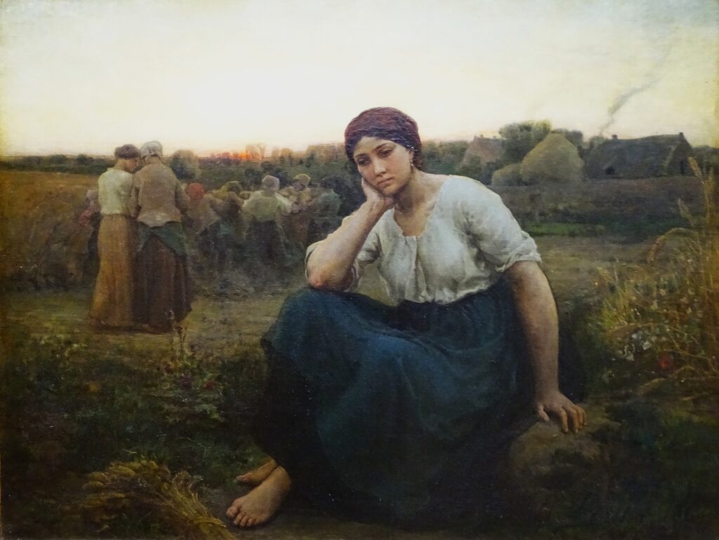Jules Breton (1827-1906): 1860, SDbr, The evening, 90x112, Orsay (HW;iR6;iR10;iR1;R231-1+6;M1) =S1861-425 (bought by the State; appointed Chevalier LdH); =EU-1900-C-62, Le soir (Musée de Fontainebleau; S.1865)