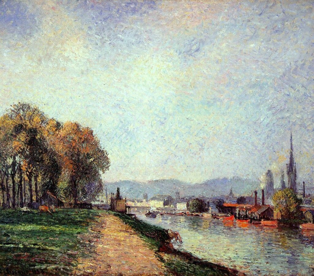 Camille Pissarro: CCP725, 1883, SDbl, Cours-la-Reine, Rouen, sunny afternoon, 54x65, private (iRx;R116,no725;R231-1) Provenance: 1884/10/31 Durand-Ruel. Expos: DR1899-53; =?? EU-C-1900-C-522, Vue de Rouen (1883) (à M. Albert Meyer); London-GG-1905-207; DR1908-19; DR1910-14; DR1914-91; DR1921-10.