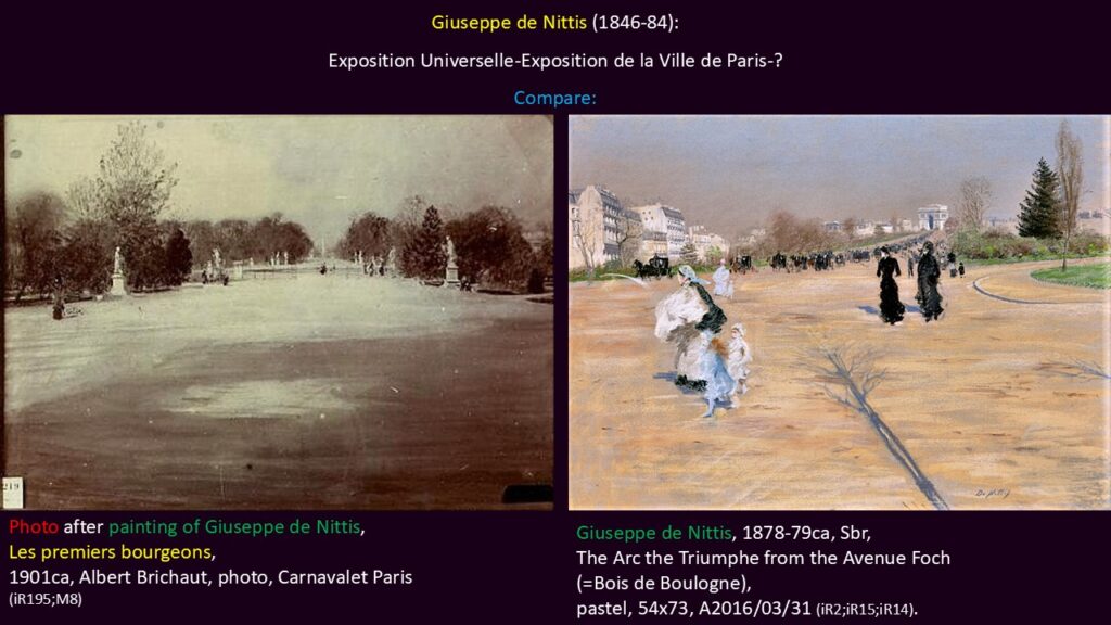 Giuseppe de Nittis: EU-1900-Exposition de la Ville de Paris-?, Les premiers bourgeons. Compare photo and another pastel with similarities.