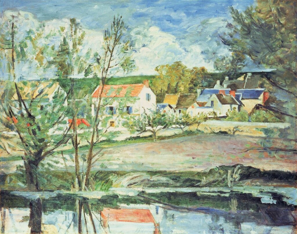 Paul Cézanne: 1873-75, V152=FWN84, Paysage des bords de l'Oise, le Valhermeil, Auvers-sur-Oise, 72x91, FAM San Francisco ? (iR155;iR10;R189,no152;R48,no157;iR194,no84;R231-1;M30) Expos: EU-1900-C-87, Paysage (appartient à M. Pellerin).
