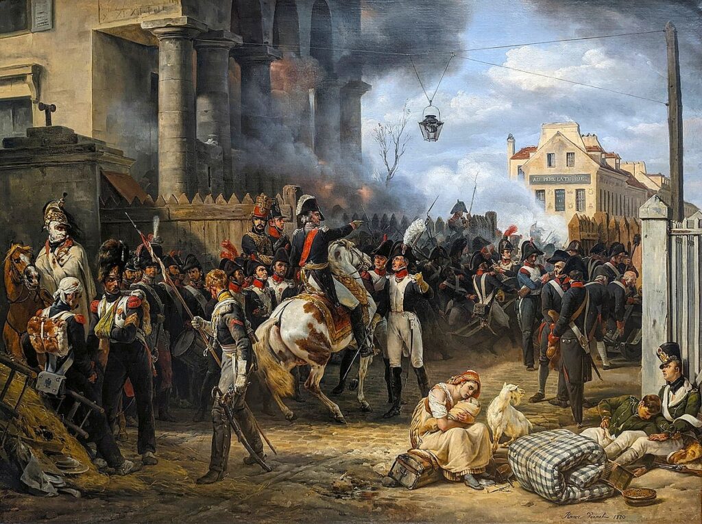 E.-J.-Horace Vernet (1789-1863): 1820, CR118, Defense de la barrière Clichy (1814-03-30), 97x130, Louvre (iR6;iR23;R231-9;M5) Provenance: Commissioned by Claude Odiot. Expos: S1822-R; =!? EU-1855-4149, La barrière de Clichy, ou la défense de Paris en 1814 (Maison de l'empereur) (Pent en 1820)