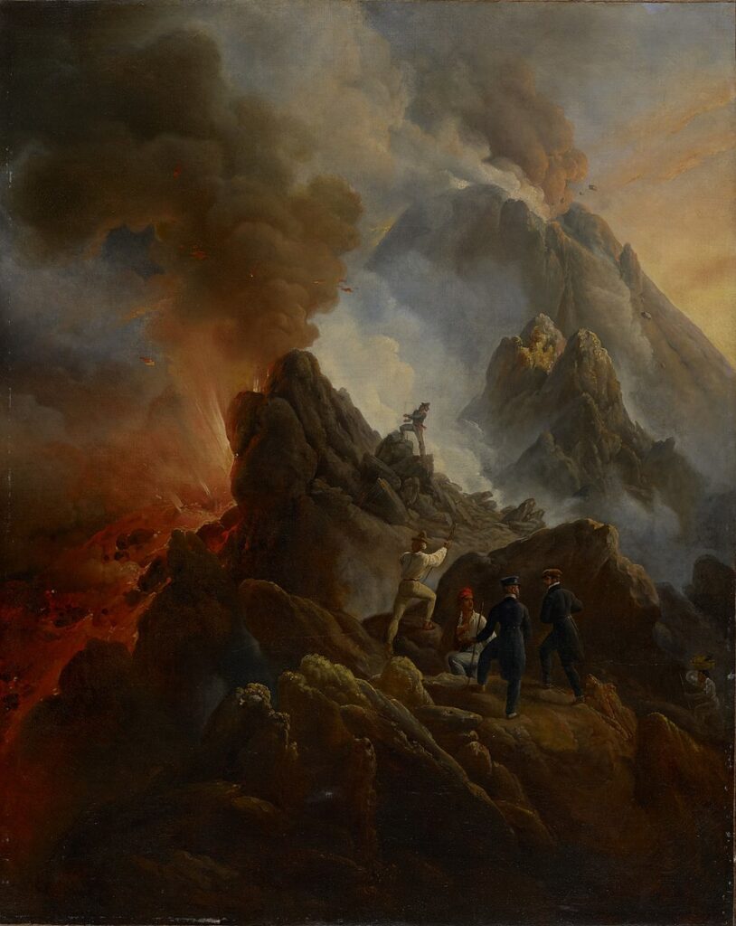 E.-J.-Horace Vernet (1789-1863): 1822ca, The Vesuvius erupting, 93x74, MFA Houston (iR6;iR10;M163) Depicting Vernet and his father Carle.