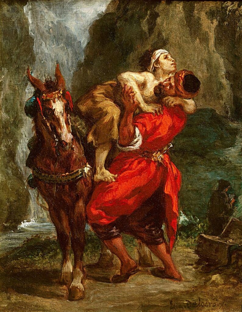 Delacroix (1798-1863): 1849, CR548, The Good Samaritan, 37x30, private (R155;iR6;R231-1) Expos: =? S1851; EU-1900-C-228, Le Bon Samaritain (à Mme Esnault-Pelterie; S.1851)