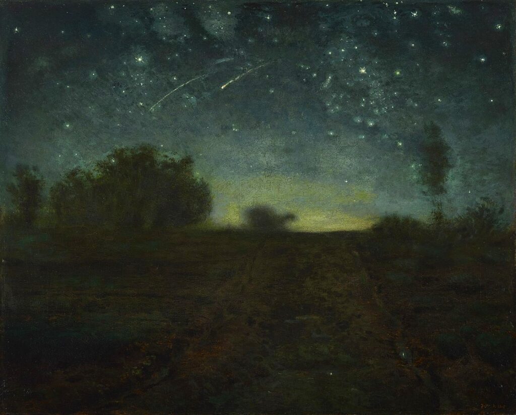 Jean-François Millet (1814-75): 1850-65ca, La nuit étoilée (Starry night), 65x81, Yale New Haven (iR6;iR10;M33;R231-1) =EU-1900-C-472, Les Étoiles filantes (à M. Henri Rouart)