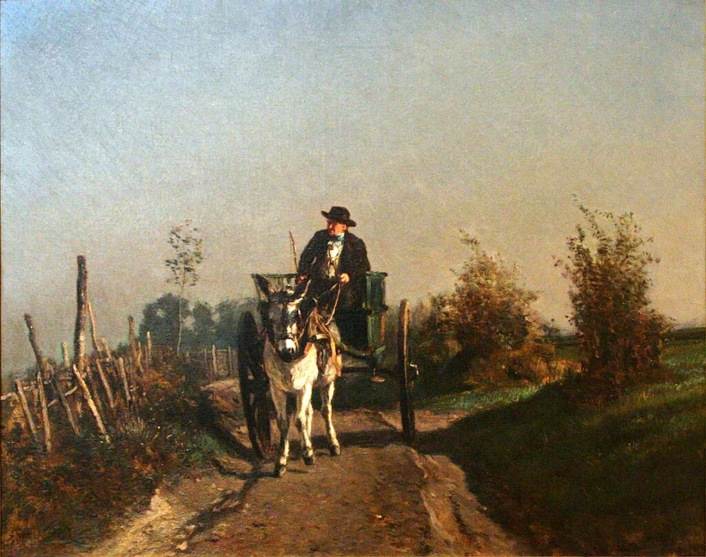 Constant Troyon (1810-65): 1825-65ca, A farmer in his wagon, 60x74, Md Tessé Mans (iR6;iR23;iR10;R231-1) Provenance: bought in 1865. Expo: =? EU-1900-C-635, Un fermier dans sa charette (Musée du Mans)
