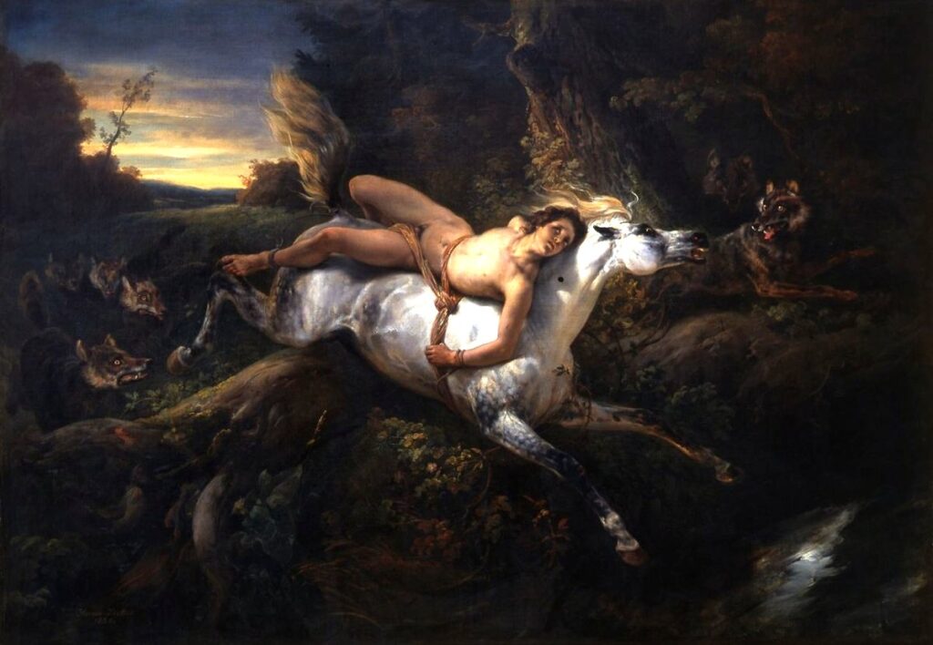 E.-J.-Horace Vernet (1789-1863): 1826, Mazeppa aux loups, 97x136, Calvet Avignon (iR6;iR10;iR104;iR1;M172;R231-1+2+9)Expos: EU-1855-4158, Mazeppa aux loups (Musée d’Avignon; peint en 1826); EU-1900-C-653 (Musée d'Avignon)