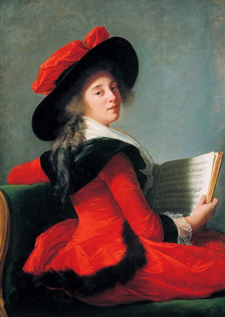 Elisabeth-Louise Vigée Le Brun (1755-1842): 1785, Portrait de la Baronne de Crussol, 114x84, MdA Toulouse (iR6;iR23;iR10;R231-1+2) Expos: S1785-89; EU-1900-C-410, Portrait de Mme la baronne de Crussol (Musée de Toulouse).