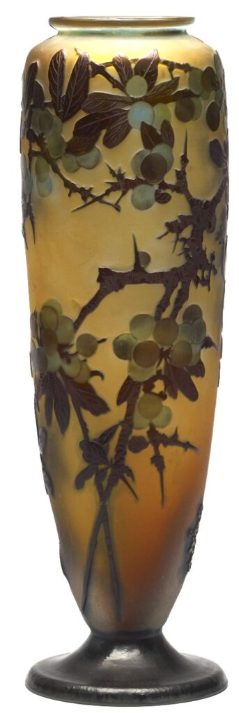 Emile Gallé (1846-1904): 1900ca, Vase with cherry tree branches, h37, WAM Baltimore (M48;iR6)