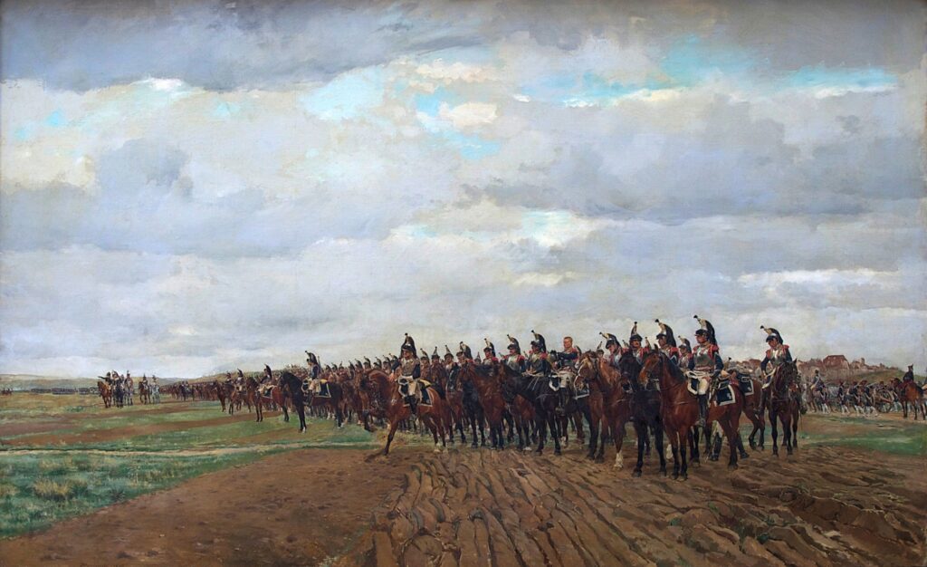 Ernest Meissonier (1815-91): 1878, 1805, Les Cuirassiers avant la charge, 125x198, MC Chantilly (iR6;iR10;aR1;R231-7;M196) =EU-1878-619, Cuirassiers,1805 (sold for 275.000fr)