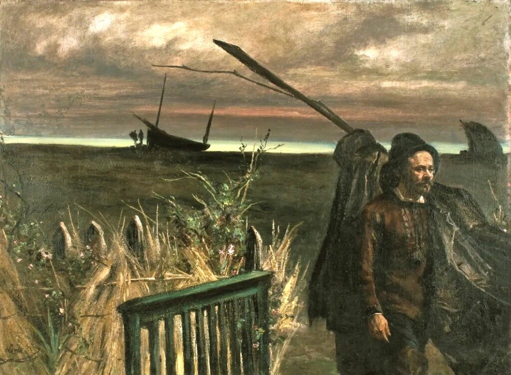 Ludovic Lepic (1839-89): 1873-76ca (1860ca), Sbl, Cabane de pêcheur au bord de la mer, 97x131, MF Aix-les-Bains (aR8;R276;M287)