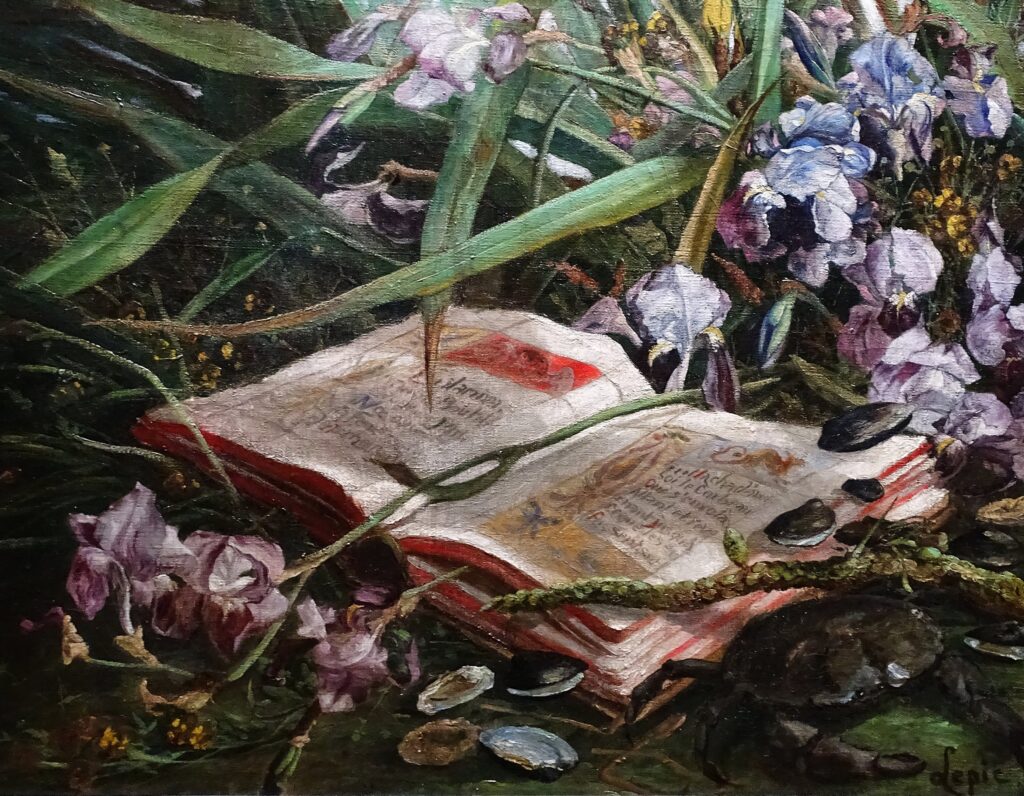 Ludovic Lepic (1839-89): S1874-1186, Le déluge; triptyque =1874, The great flood (left panel; detail), ?cm, MdF Berck (HW;iR10;iR1;M202;R410,p52+46;M152)