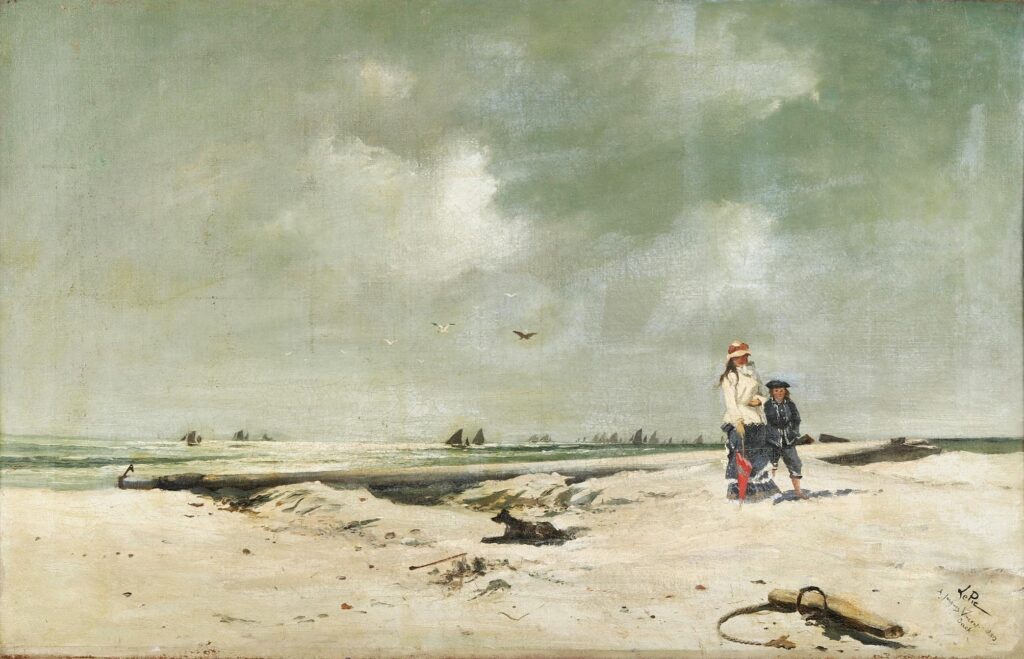 Ludovic Lepic (1839-89): 1880, SDbr, Plage de Berck (à Jacques Vincent), 68x105, A2023/06/10 (iR10;iR?)