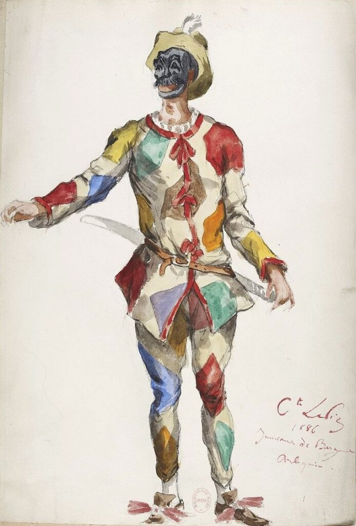 Ludovic Lepic (1839-89): 1886, SDbr, Costume d'Arlequin pour le ballet Les Jumeaux de Bergame, ?cm, BNF Paris (iR6;iR40)