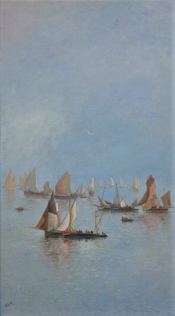 Ludovic Lepic (1839-89): 1888ca, Sbl, Baie de Somme, le matin, 89x51, A2012/03/30 (iR11;iR13;iR17;iR1) Compare: S1876-1298, Le calme dans la baie de Somme