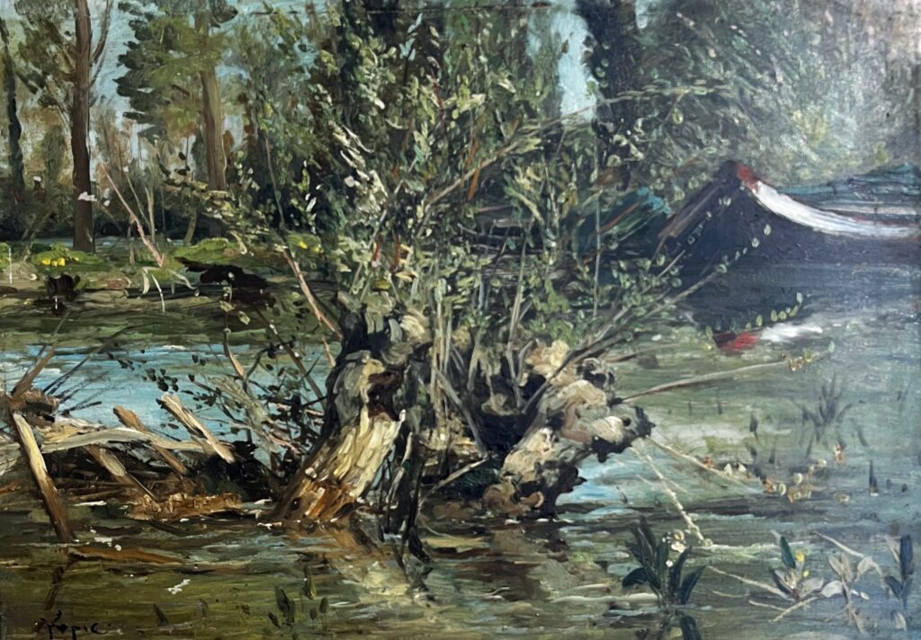 Ludovic Lepic (1839-89): 18??, Sbl, Petit bateau, 33x46, private (iR10;iR421)