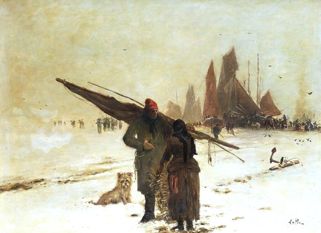 Ludovic Lepic (1839-89): 18??, Sbr, Return of the fisherman, 95x127, A2024/06/27 (iR17;iR10)