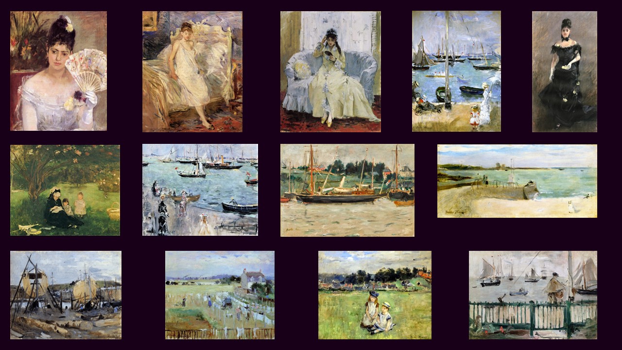 Paintings of Morisot displayed on 1 panel (2IE-1876, no.166-178). Silvestre (Rv21) reviewed ‘The panel occupied by small canvasses by Mlle Morizot (sic)... looks like a series of openings in the wall overlooking a pleasant, sunny landscape.’ (R90I,p110)