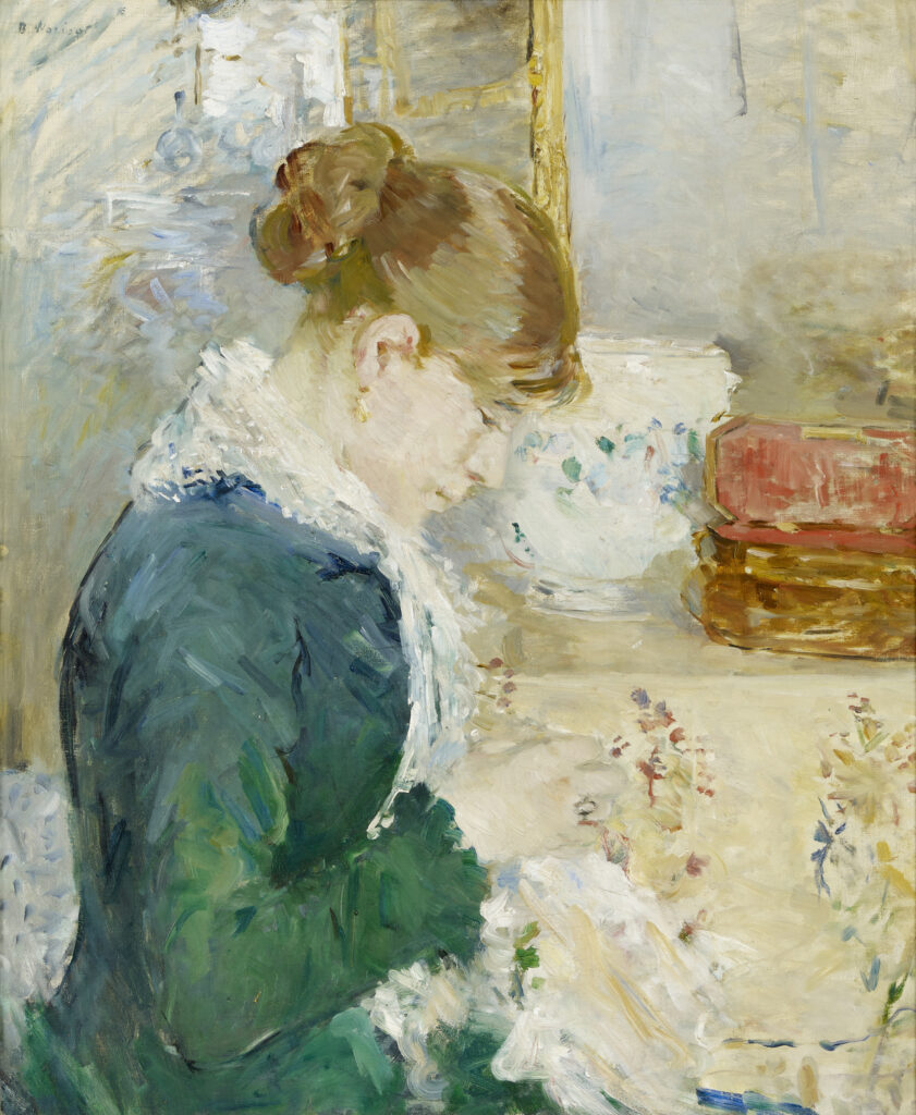Berthe Morisot: 1879ca, Stl, CR83, Femme cousant, 65x55, AKAG Buffalo (M34;R100,p29;iR6) Provenance: Armand Doria; GP18990504-194 (3.200fr) -> Durand-Ruel + Bernheim-Jeune.