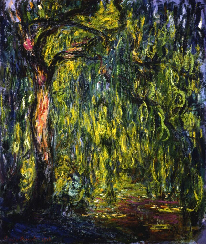 Claude Monet: 1918, CR1869, SDbl, Weeping willow, 130x110, Columbus MA (Ohio) (iR3;R22,no1869;M156) Provenance: Bernheim-Jeune (1918/12). Expos: BJ-1919-MR-?; =? BJ1923-solo-?