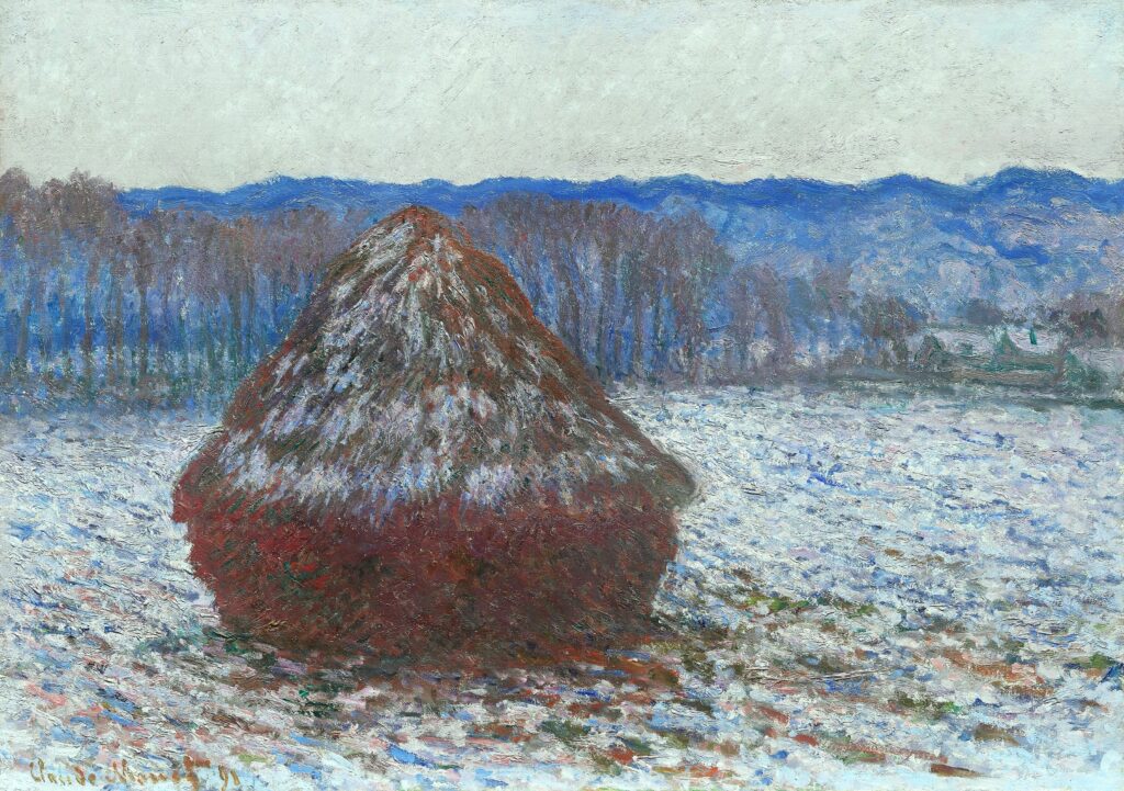 Claude Monet: CR1283, 1890-91, SDbl (91), Grainstack (Meule, temps gris), 65x92, AI Chicago (iR3;iR2;R22,no1283;M20) Provenance: ? Montaignac (1899/05); Potter Palmer.