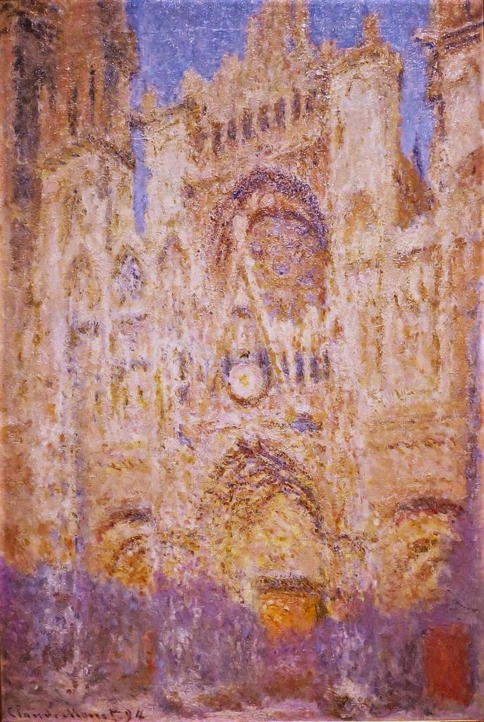 Claude Monet: CR1326, 1892, SDbl (94), Rouen cathedral, 100x65, Pushkin (HW;iR3;R22,no1326;M96) Expo: =? New York-AAG-1896. Provenance: Shchukin (1901). Info: late afternoon sun with first shadows.