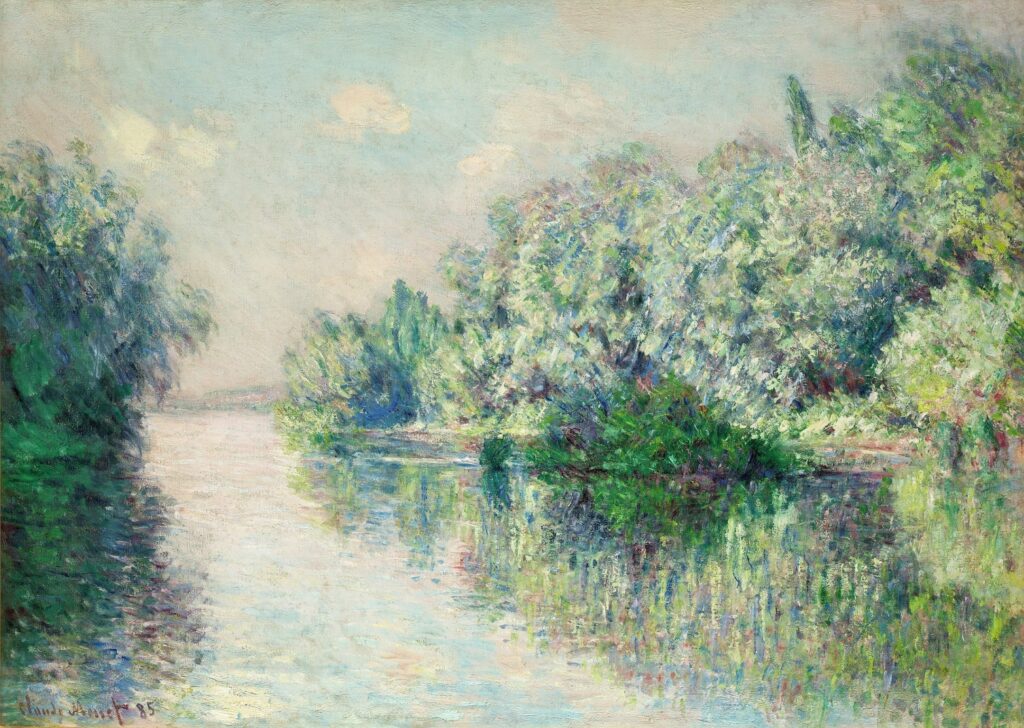Claude Monet: 1885, CR1006, SDbl, The Seine near Giverny, 65x92, Denver AM (M158;iR10;iR3;R22) Provenance: Durand-Ruel (1885/12). Expos: option 1 of 2 New York-1886-IP-168; =? New York-AAG-1886/87-28. Location: mouth of the Epte.