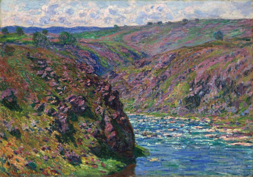 Claude Monet: 1889, CR1219, SDbl, Valley of the Creuse (Sunlight effect), 65x92, MFA Boston (iR3;R22,no1219;M22) Provenance: BVc (1889/06); Williams and Everett (1891) Sutton (1905ca); Durand-Ruel (1917-1924). Expos: -? GP1889-MR-128; Boston-CP-1905-MR-28; Boston-1920/03; Baltimore-1922-FI; Great Rapids-1922; Providence-RISD-1923.