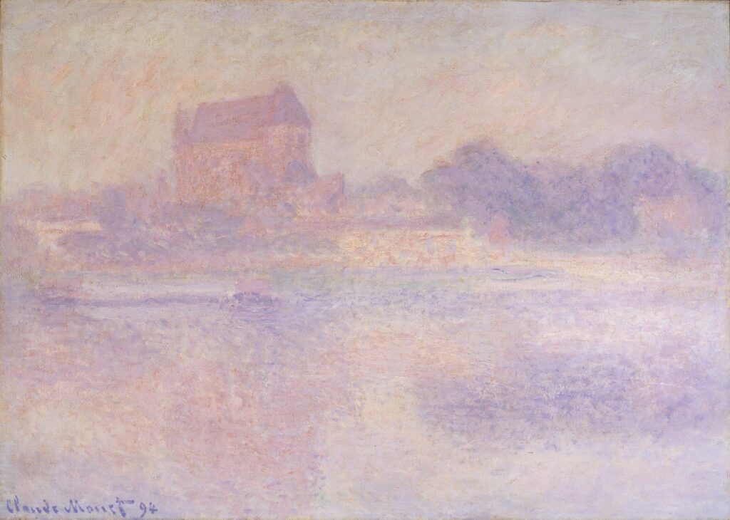 Claude Monet: 1894, CR1390, SDbl, Vernon church in the fog, 65x92, Shelburne M (iR6;R22,no1390;M153) Expo: DR1895, no.22 or 23.