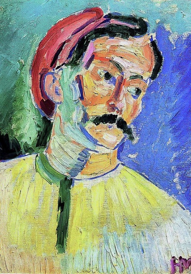 Henri Matisse (1869-1954): 1905, Sbr, Portrait of André Derain, 39x29, Tate London (iR10;iR114;iR6;R216,no21;R284,no20;M62) Info: painted in the summer at Collioure. Expo: =BJ1910-28, Portrait.