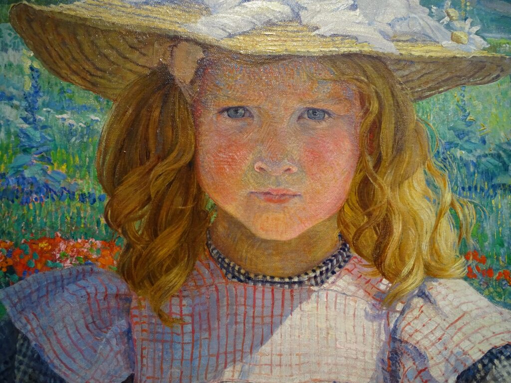 Jo Koster (1868-1944): 1911, SDbr, Girl with sun hat (detail), 40x40, SM Laren (HW22;iR10;M74)