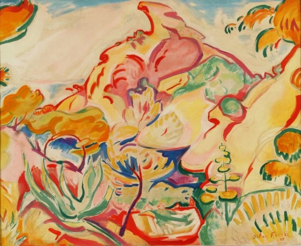 Othon Friesz (1879-1949): 1907, SDbr, Paysage de la Ciotat; le Bec de l'Aigle, 65x81, MAM Troyes (iR10;iR11;M302)