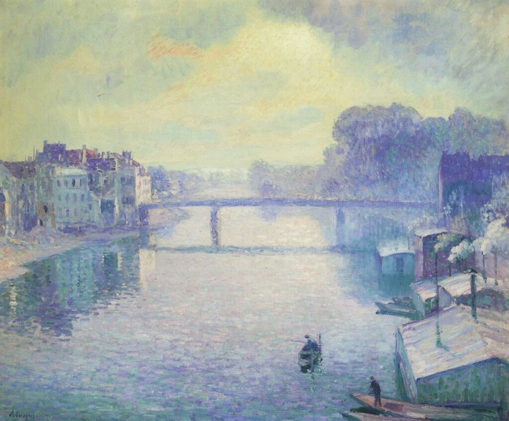 Henri Lebasque (1865-1937): 1906-1907, CR263, Sbl, The bridge (on the Marne) at Lagny, fog effect, 58x72, A2002/06/25 (iRx;iR14;R307,CR263)